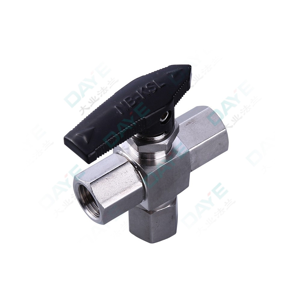 Three way ball valve with inte